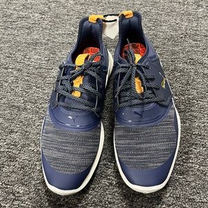 PUMA Golf Men’s Ignite Nxt Lace Golf Shoe White gold blue size 7 men’s